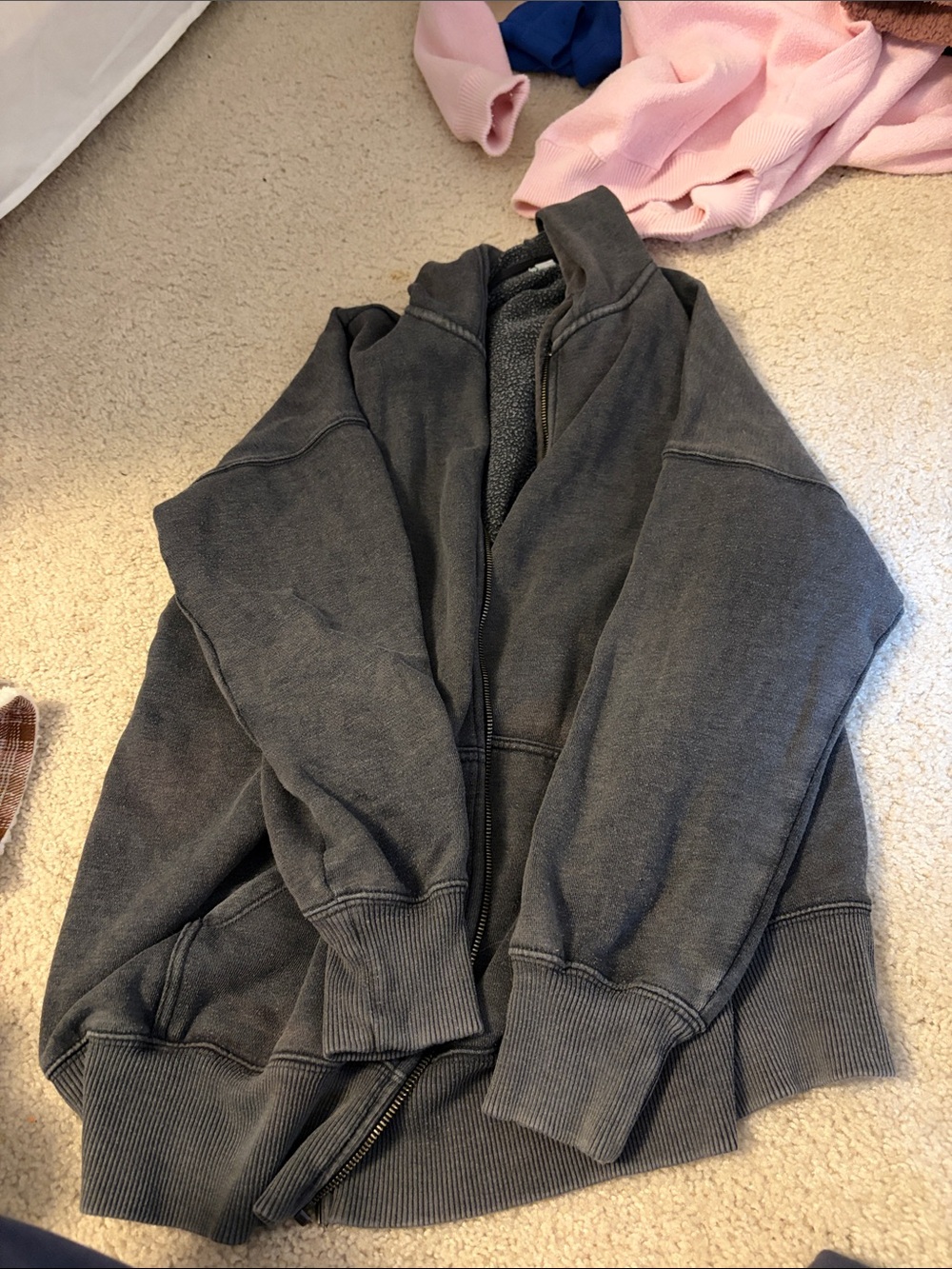 Aerie Charcoal Gray Zip-Up Hoodie